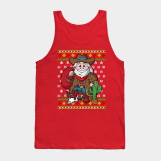 Western Cowboy Santa Claus Christmas Tank Top